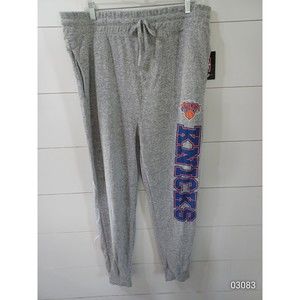 NWT NBA XL New York Knicks Fan Sweat Pants in Gray Warm Up Sleepware New
